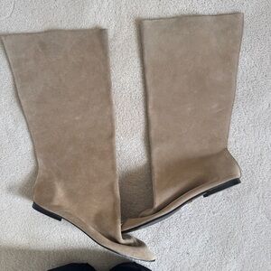 Vintage 70s 80s Tan Suede Tacones Slouch Boots 8